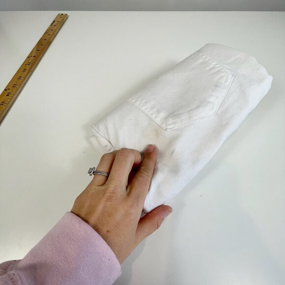 HEFT Distressed White Denim Shorts Size 36 Men’s Ripped Frayed Hem Jorts - Picture 9 of 9